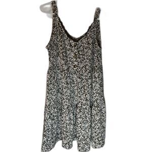 Blu Pepper Sundress M Green/White Floral Tiered Bohochic Cottagecore Casual